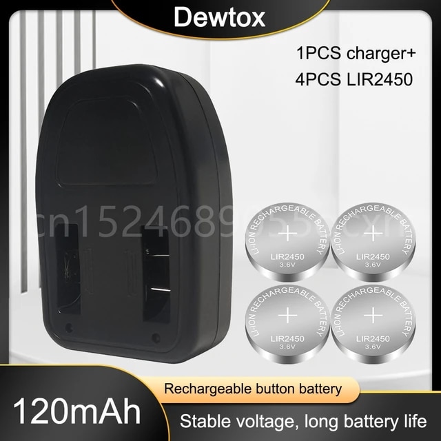 4x Renata LIR2450 Rechargeable Li-Ion Coin Cell Battery - 3.6V 120mAh
