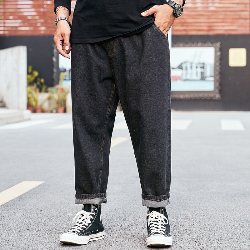 Vsheng Cộng Với Kích Thước Quần Jean Cho Nam Giới Kích Thước Lớn Giản Dị Thẳng Cổ Điển Đàn Ông Eo Denim Quần 140kg823