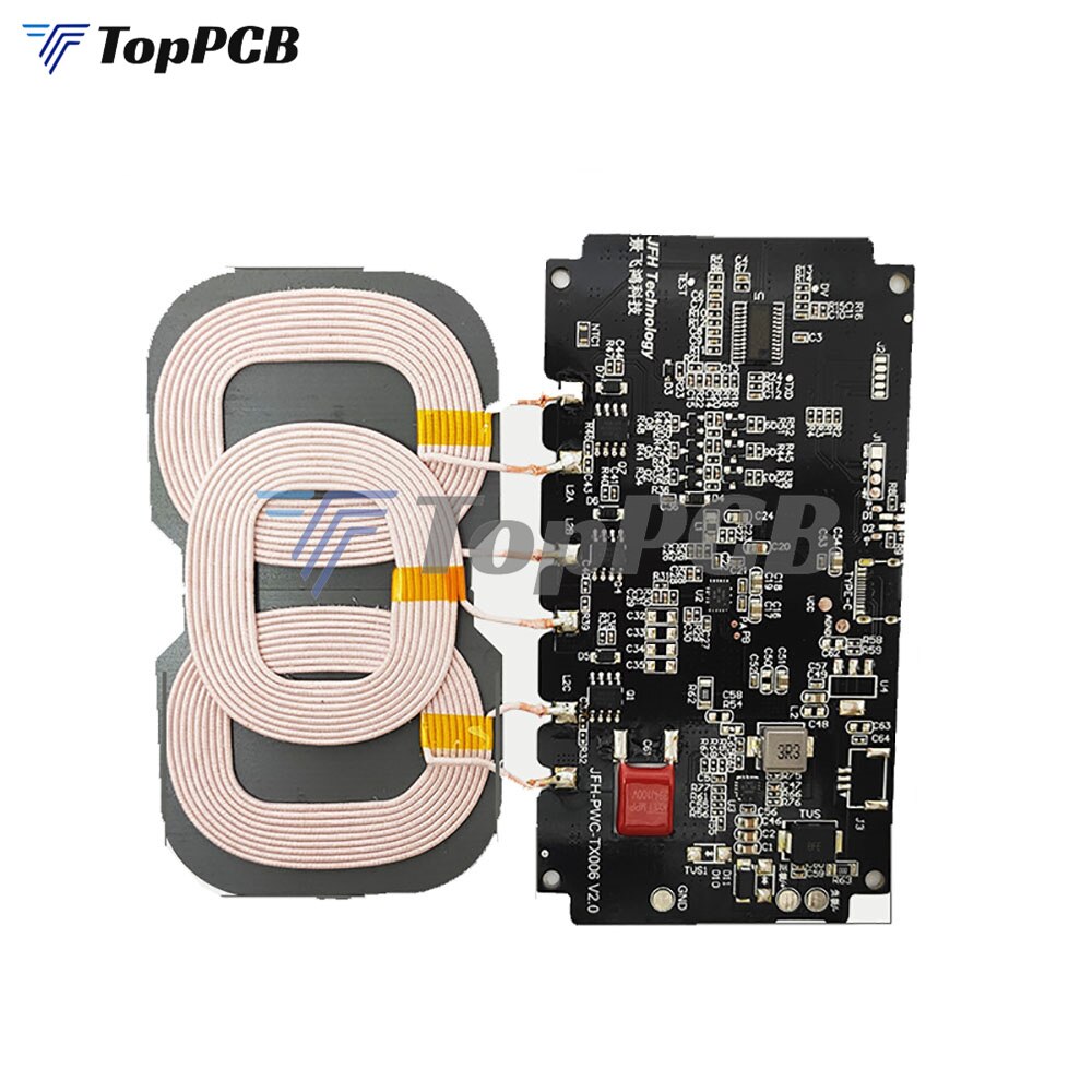 12V 24V 20W Type-C Qi Wireless Charger Module fast charging Transmitter Anti-reverse Short circuit protection board Car 3 Coils