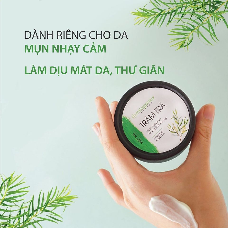 Mặt Nạ Đất Sét Ngừa Mụn Tràm Trà 60g - Milaganics