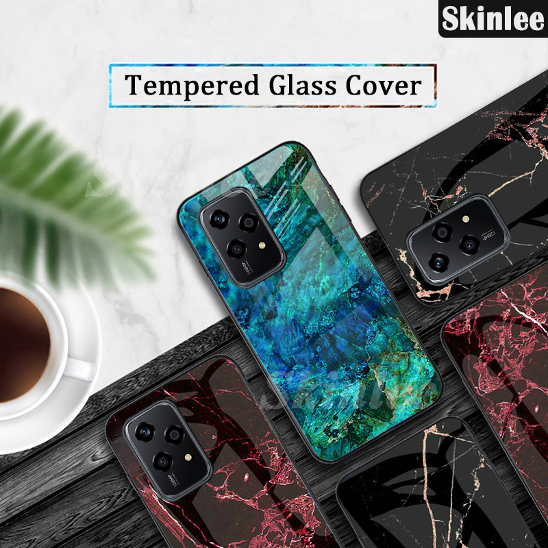 Phone case For Honor 200 Lite Back cover Fashion Marble Hard Tempered Glass Protector Soft Silicone Cover For honor 200 Lite Cover cases.