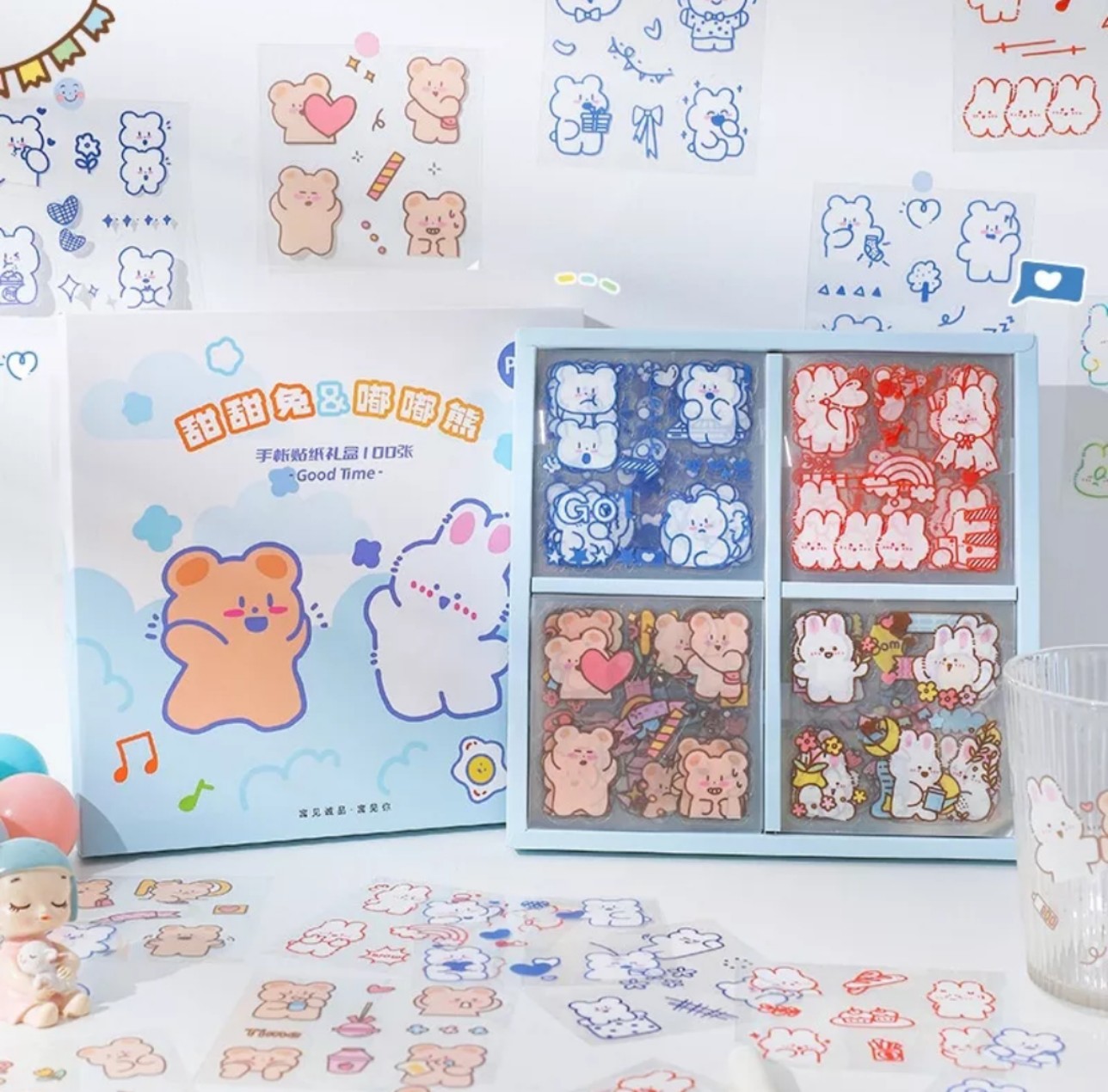 Hộp sticker trang trí sổ tay 100 tờ