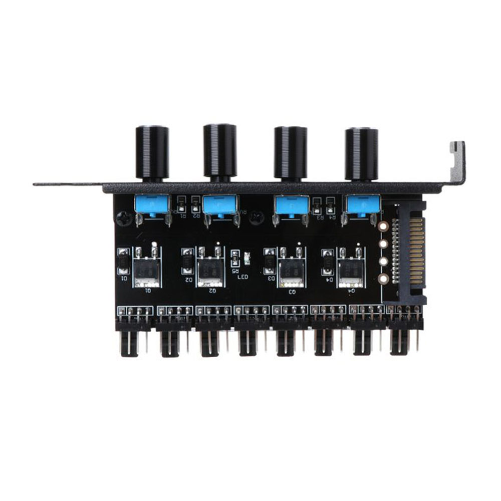【GlamPoint】12V Computer Fan Hub Regulator 8 Way 4 Knob SATA/4Pin Speed ...