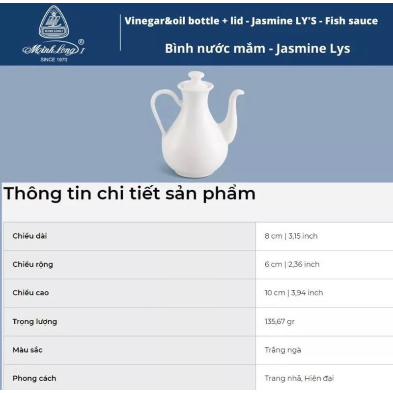 Bình rót nước mắm nước tương Minh Long