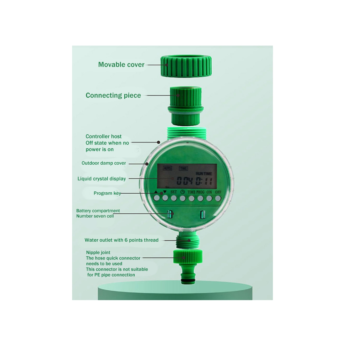 Irrigation Timer -Automatic Electronic LCD Display Home Water Timer Garden Plant Watering Irrigation Controller System