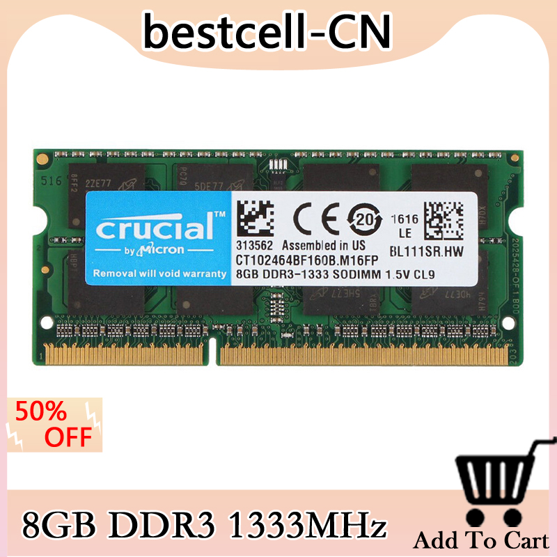 Crucial 32GB 16GB 8GB DDR3 1333MHz PC3-10600S 2Rx8 SODIMM Laptop Memoria Para Crucial SP 
