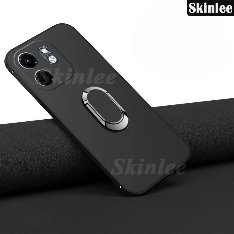 Phone case For infinix Smart 9 Back cover Finger Metal Ring Kickstand Car Holder Matte Soft Silicone Cover For infinix Smart9 Cover cases.