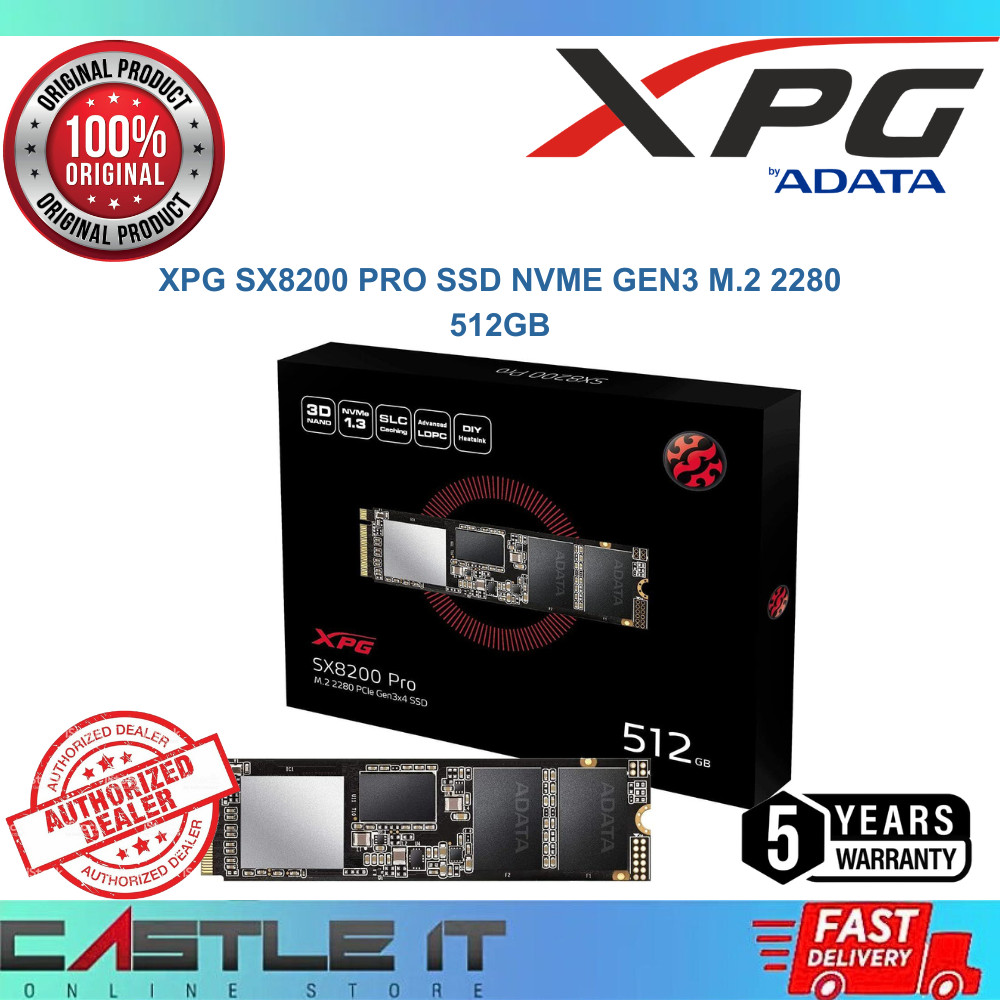 Adata xpg sx8200 pro sx8100 1tb 512gb 256gb ssd nvme gen3 m 2 2280