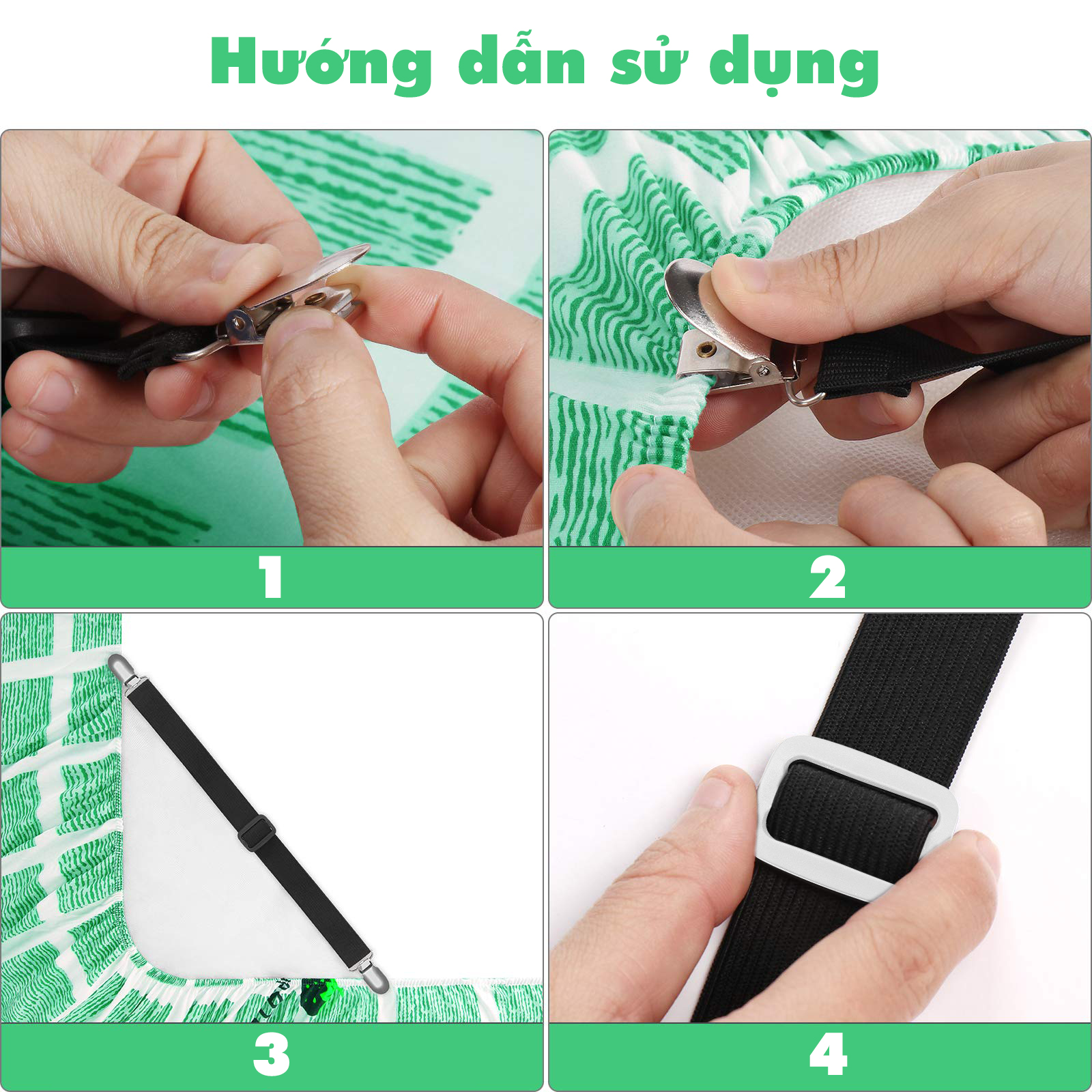 Combo 4 Bộ Kẹp Chặn Drap Giường