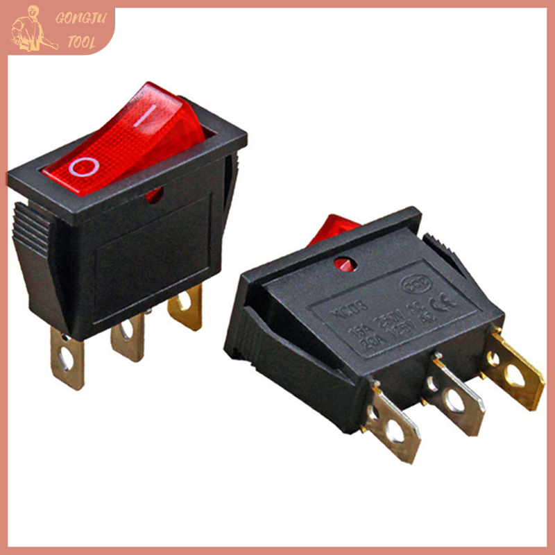 🔨 TOOL 5PCS Multi-Function Electric Cooker Switch Rice Cooker Boat Type Power Rocker Switch With Light 2nd Gear Single Switch 3-Pin Boat Rocker Switch