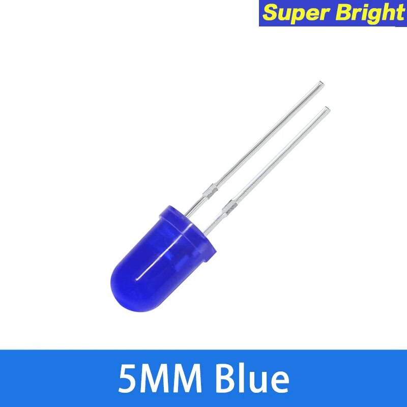 50pcs led diode 5mm super bright blue green red yellow white light emitting