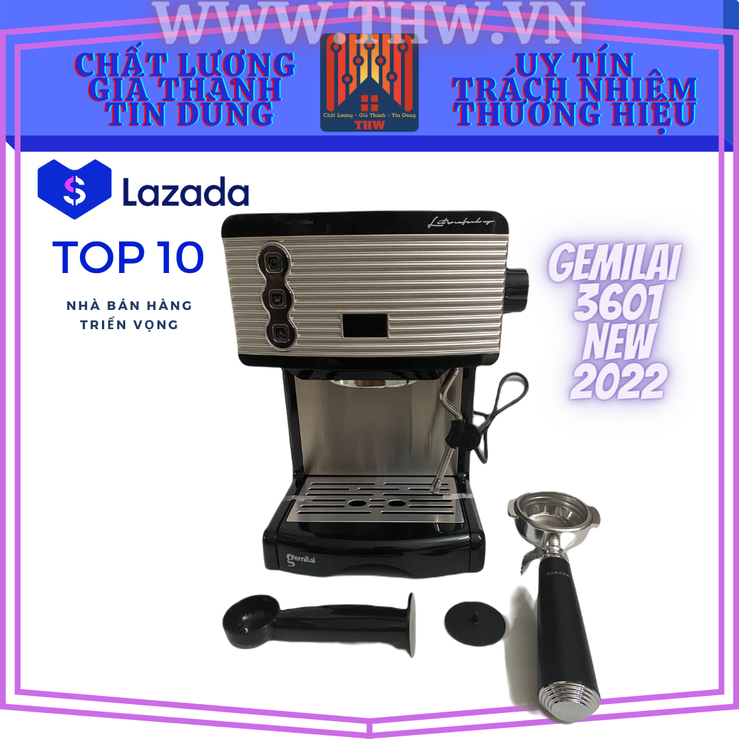[HCM]|THW| (Hoả Tốc) Máy Pha Cà Phê Gemilai Espresso Italia CRM3601