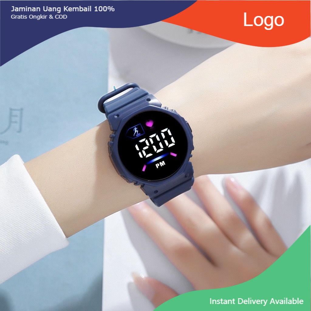 DM WBS Jam Tangan LED Digital Pria Wanita Rubber Electronic