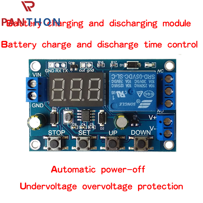 PANTHON Low Voltage Disconnect DC 6V-40V LCD Display Charging Discharging Protection Board for Lead Acid Lithium Battery