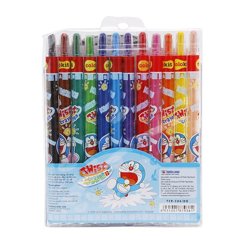 Bút sáp vặn Colokit TCR-C04/DO/ 12 màu