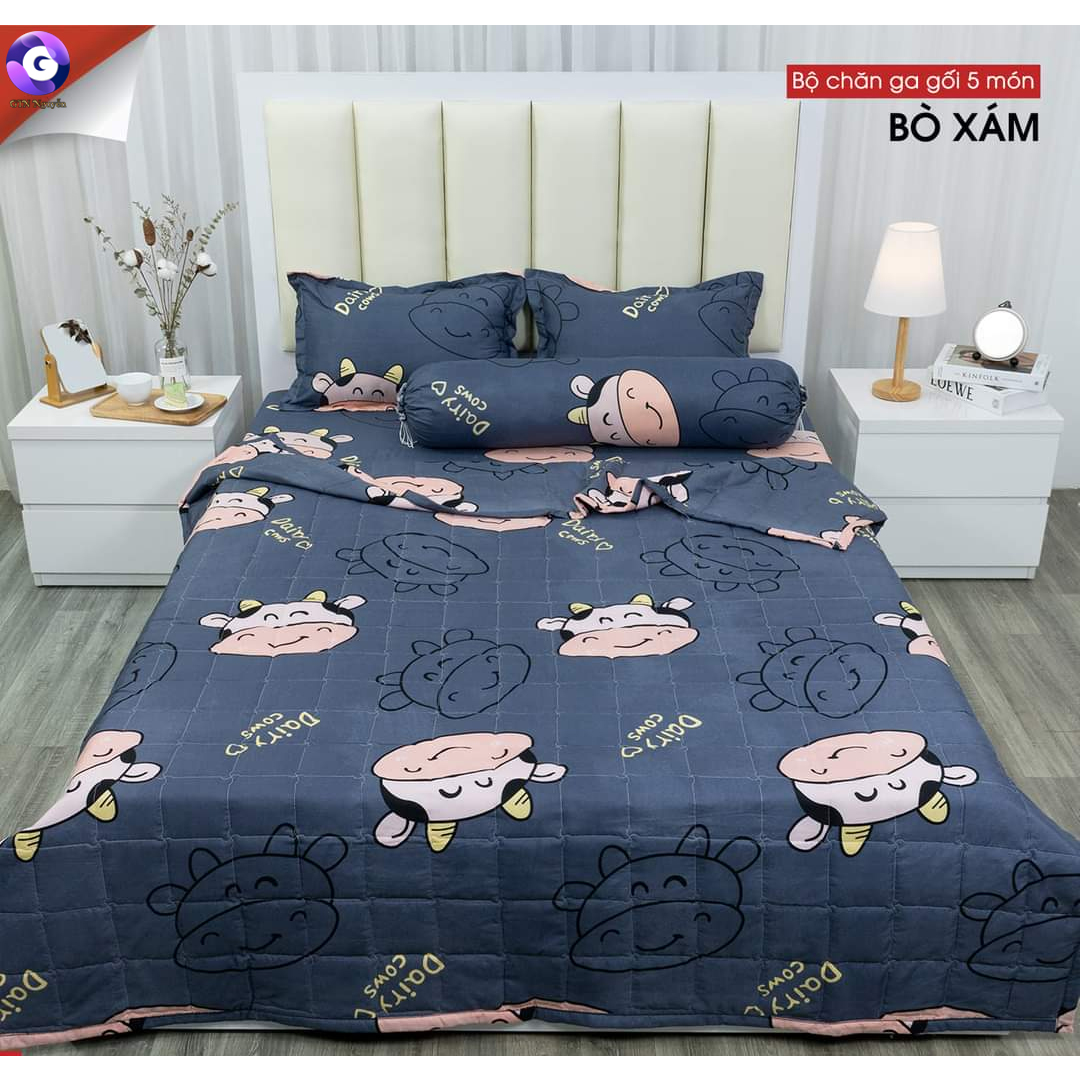 Chăn Ga Gối Cotton Poly Hoạt Hình Siêu Dễ Thương