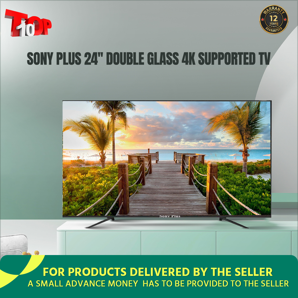 Sony Plus 24'' Double Glass - I-Protector HD LED - 4K Supported Basic TV