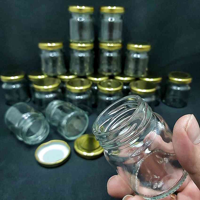 Tiny pot 50ml – Yellow Tin cap - combo 12 pots