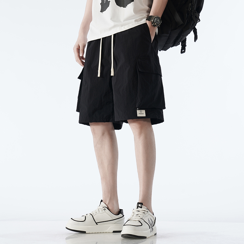 YIPINYOUYOU丨Men's shorts - Nylon student teen ice silk quarter pants Fashion cargo multi-bag pants Quick-drying casual sports shorts