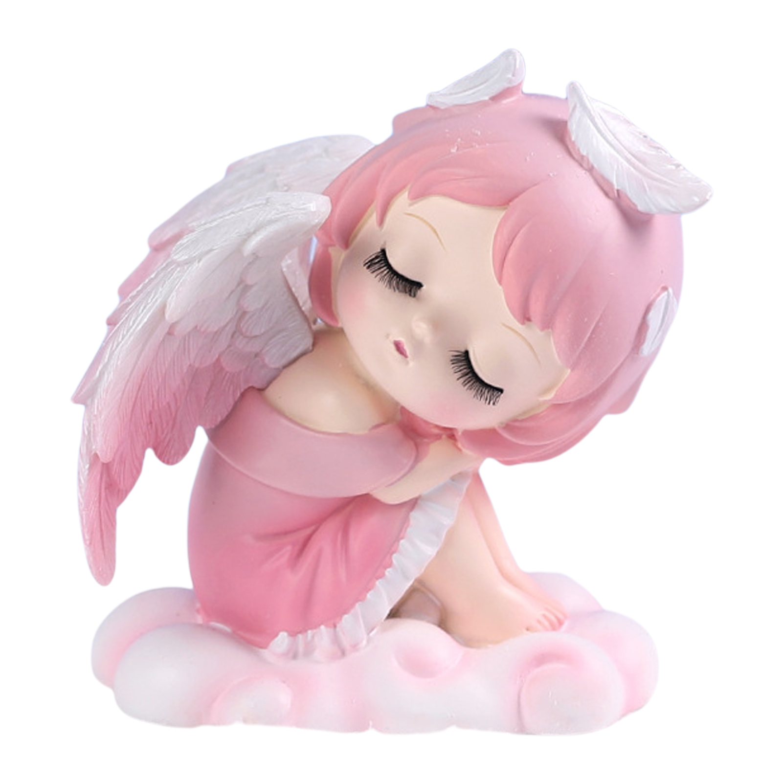 Microgood Angel Ornament Exquisite Cute Angel Girl Figurine Decor Car Ornament Cake Topper Decoration Gifts for Birthday Party