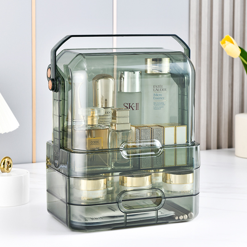 Cosmetic storage box Dustproof cover Large-capacity shelf Multifunctional storage box Desktop storage box Cosmetic storage box Dresser rack powder box