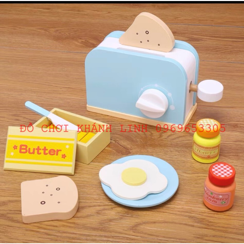 Set 6 món đồ chơi nhà bếp bằng gỗ cho bé