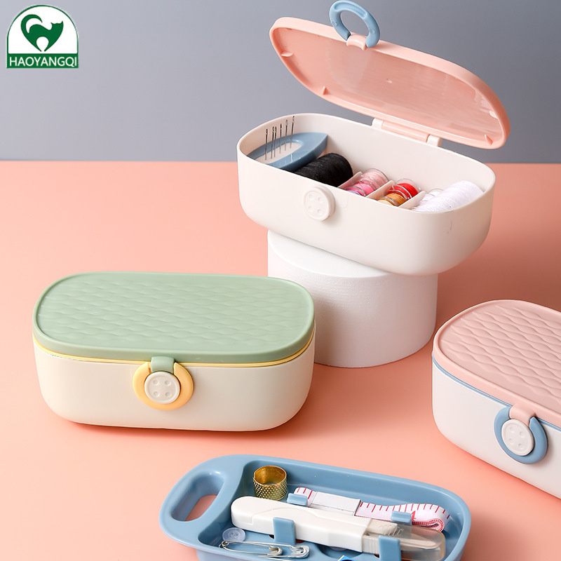 Portable multi-in-one sewing box Multi-functional needle storage box Sewing kit set hand sewing needle storage box Save space
