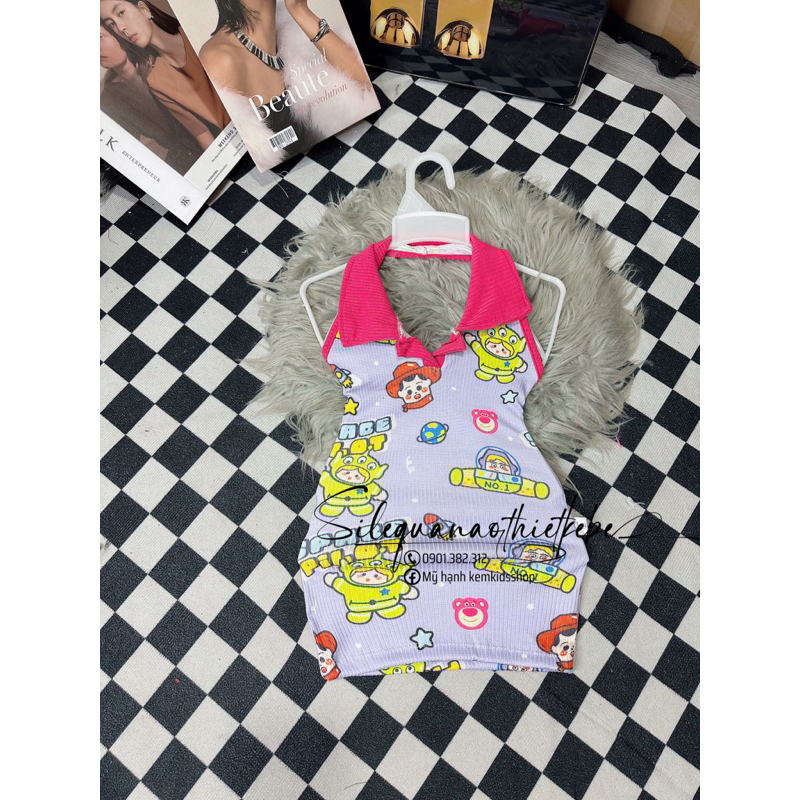 5-33kg (có nhiều màu) VÁY BODY CÓ CỔ HỞ LƯNG CHO BÉ
