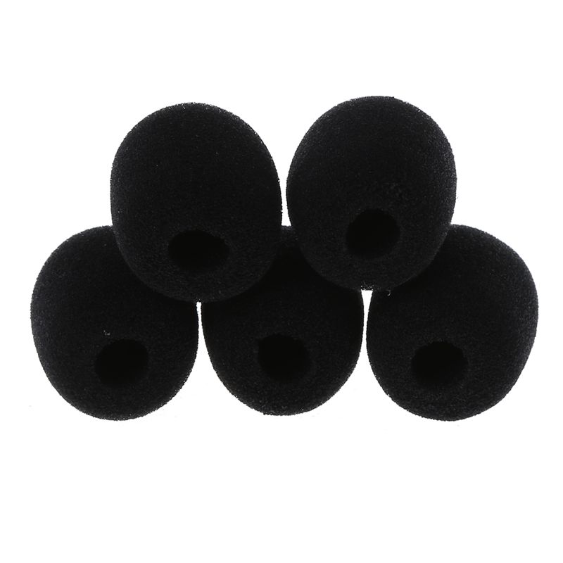 5PCS Black Microphone Headset Foam Sponge Windscreen Mic Cover