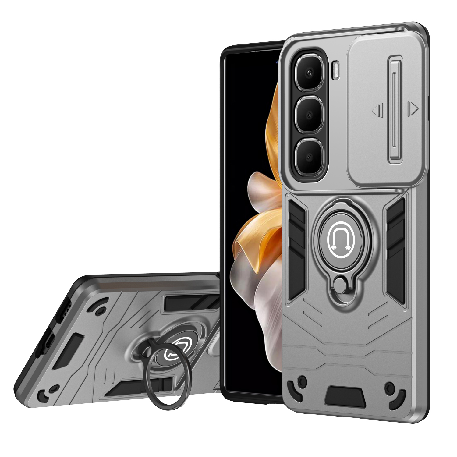 For infinix Hot 50 50i 60i 50 60 Pro Plus case Shockproof Armor Bumper Stand with Holder Ring Cover casing For infinix Note 50X 50S 50 Pro Phone casing