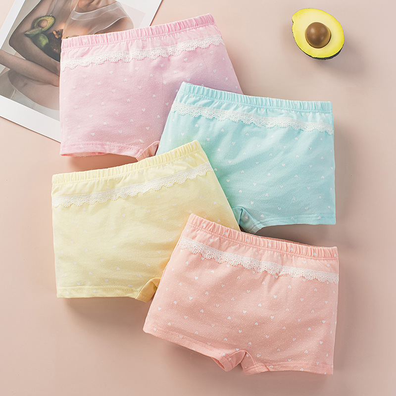 Ubriefs 4pcs Panties for Kids Girls Sale 2 to 12 Years Old Boyleg Panty  Cotton Underwear Lace Boxer Shorts Underpants