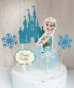 Birthday Cake Disney Frozen Princess Elsa With Snowflakes And