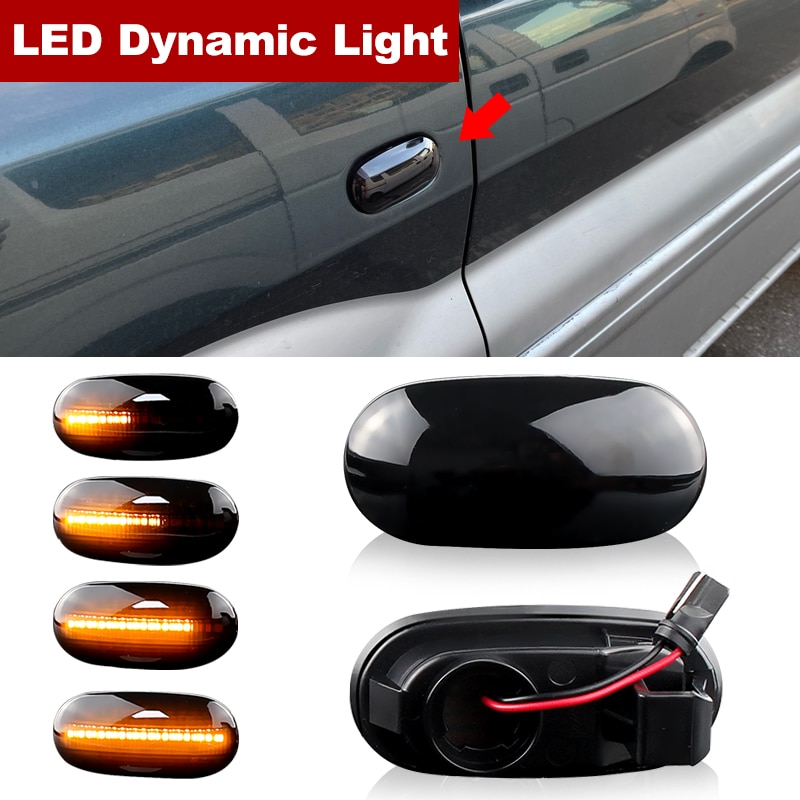2Pcs LED Turn Signal Side Marker Sequential Blinker indicator Light For Mitsubishi Pajero Mirage Legnum Galant 1998-2005