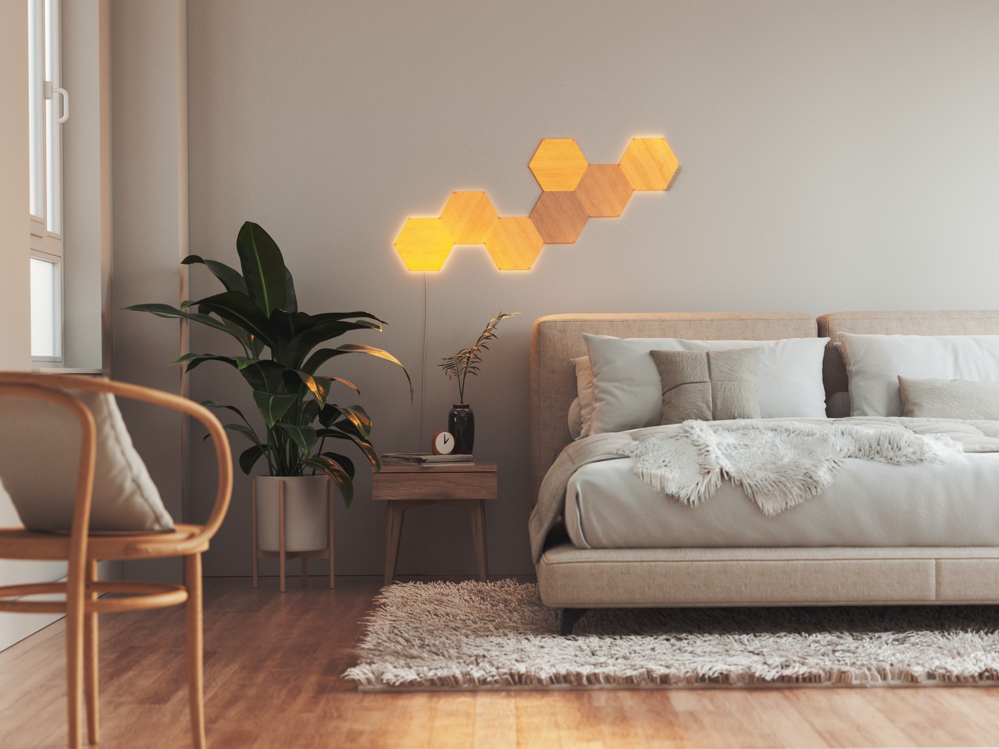 Đèn LED RGB lắp ghép thông minh Nanoleaf Elements 7 ô đèn (Bộ khởi động)