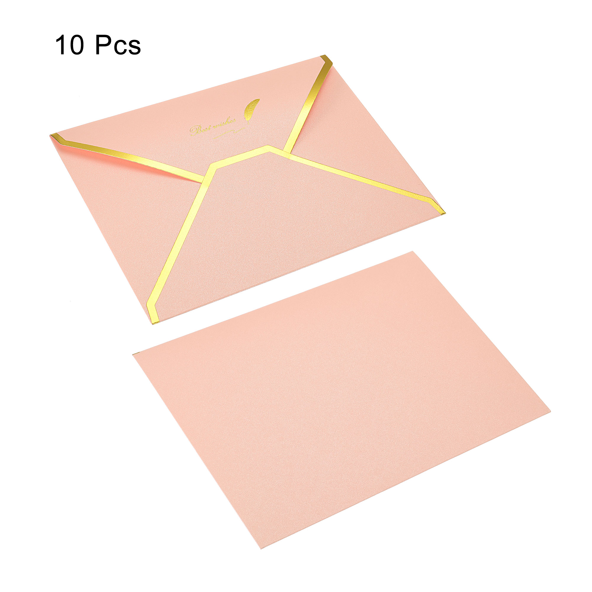 【Hottest Trends】10Pcs 7 x 5'' Gold Border V Flap Greeting Card Envelopes Luxury Style Birthday Wedding Invitation Fine Texture Business Envelope. 