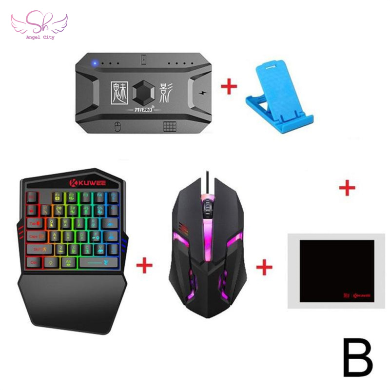 AngelCity House M1pro Plug-Paly Gamepad Converter Kit Bluetooth-compatible 5.0 Mobile Controller Gaming Keyboard Mouse Adapter