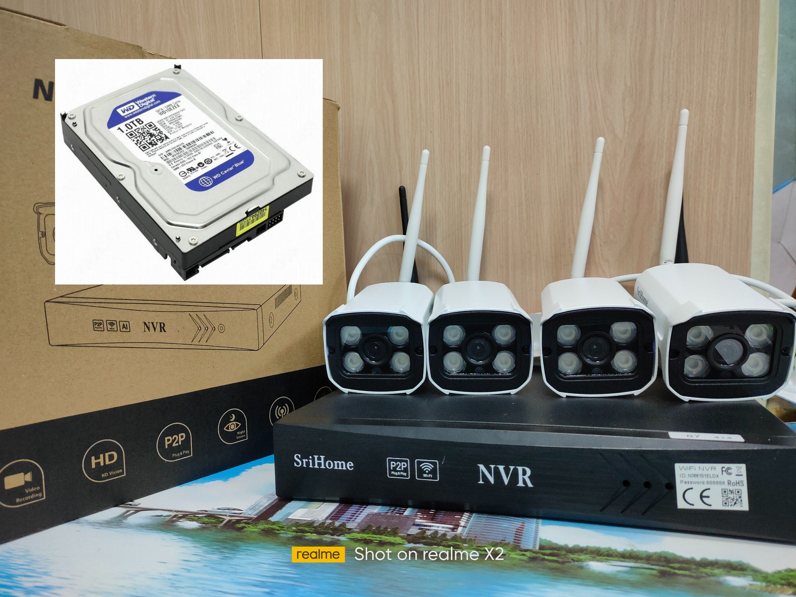 BỘ KIT CAMERA WIFI 1 ĐẦU GHI + 4 MẮT CAMERA 720P