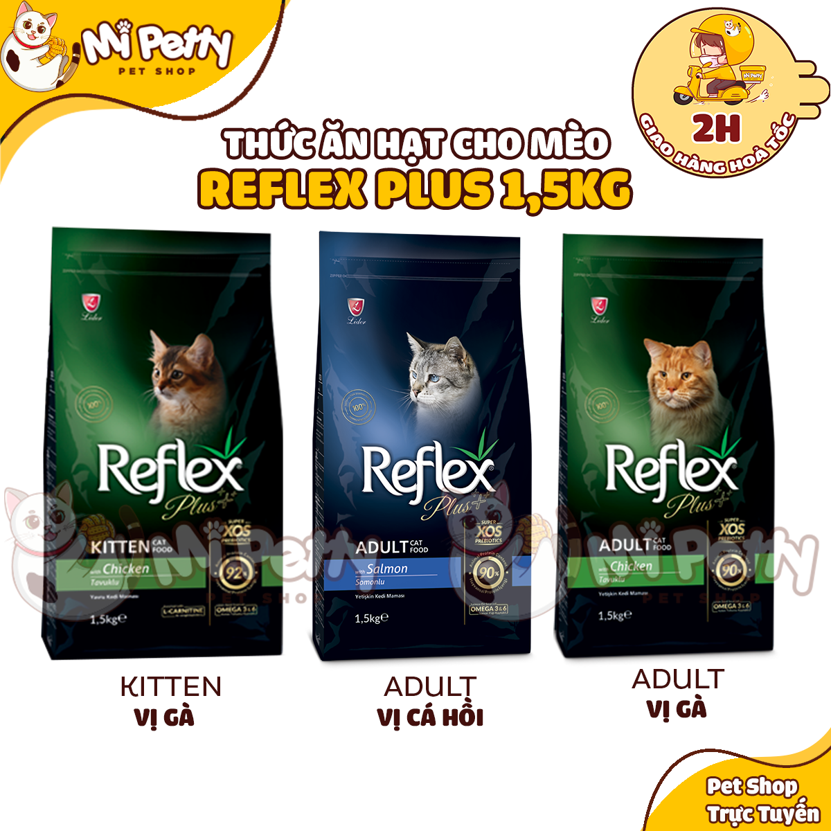 Thức ăn hạt Reflex Plus dành cho mèo con & mèo trưởng thành 1,5Kg thumbnail