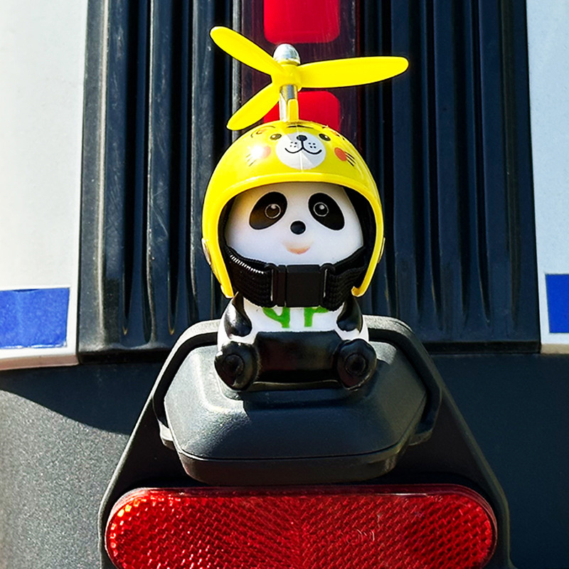 Car Styling Ornaments Car Little Yellow Duck Panda Pig Animal Toy Deaor Helmet Wind Broken Small Duck Bike Moto Driving Decor MAILANG. 