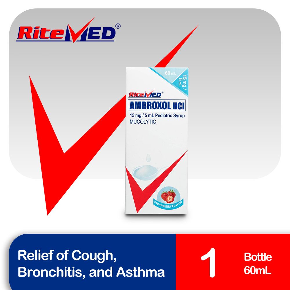 RiteMED Ambroxol Pediatric 15mg Syrup 60mL 1 Bottle (Cough Relief