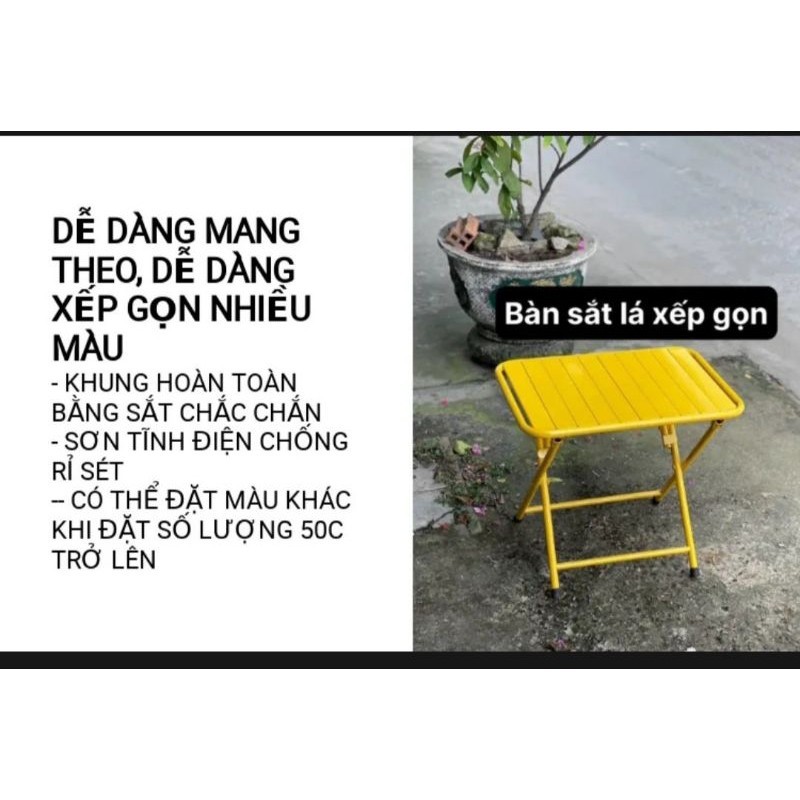 Bàn sắt lá cafe gấp gọn