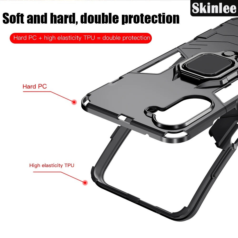 Phone case For Vivo Y18 Y03 Y28S Back cover Shockproof Armor Bumper Stand with Holder Ring Cover casing For VIVO Y28S Y18 Y03 Cover cases.