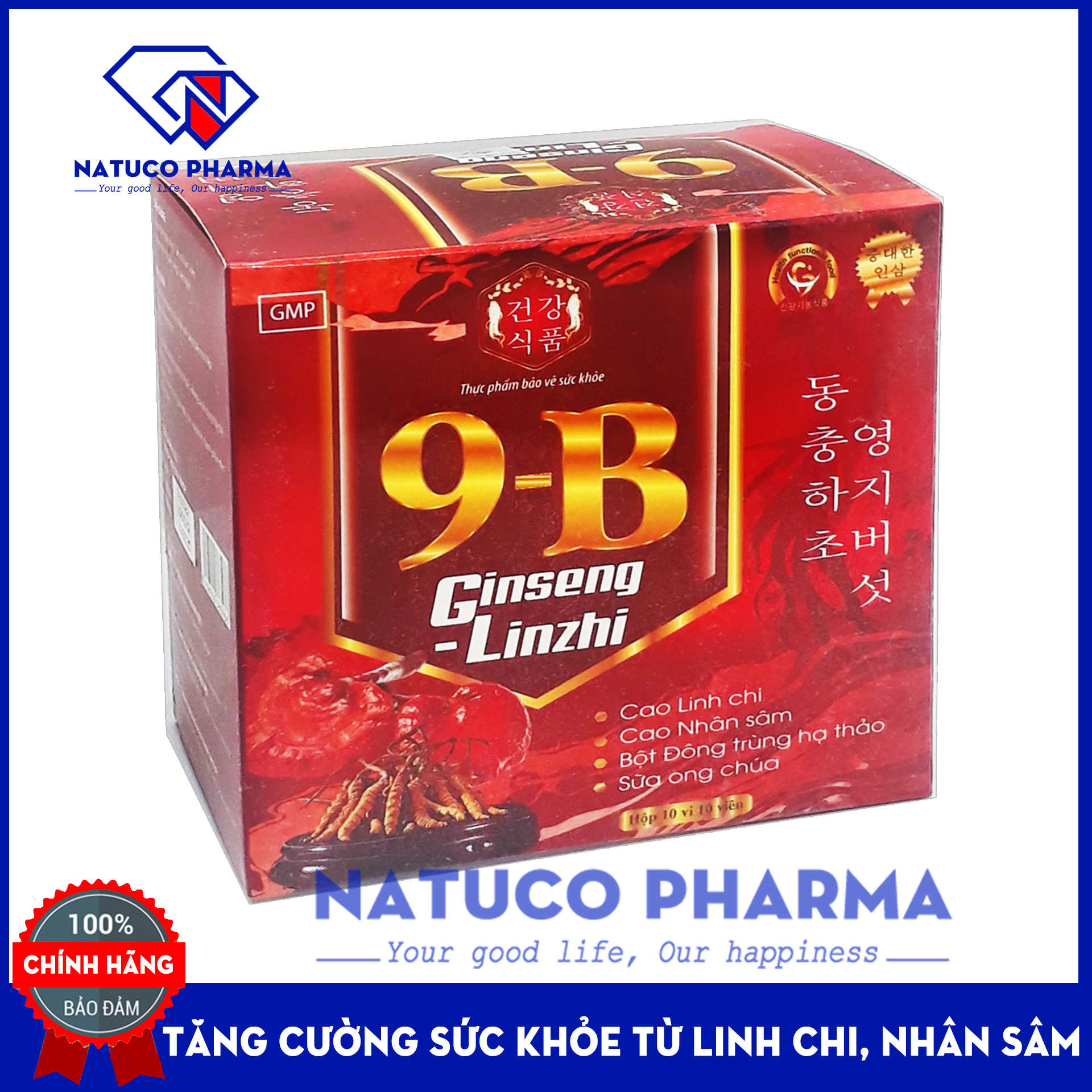 Viên uống giảm mệt mỏi suy nhược cơ thể Multivitamin 9 B - Bổ sung vitamin và khoáng chất kết hợp Linh chi, Nhung Hươu - Giúp tăng cường sức khỏe hiệu quả - Hôp 100 viên chuẩn GMP