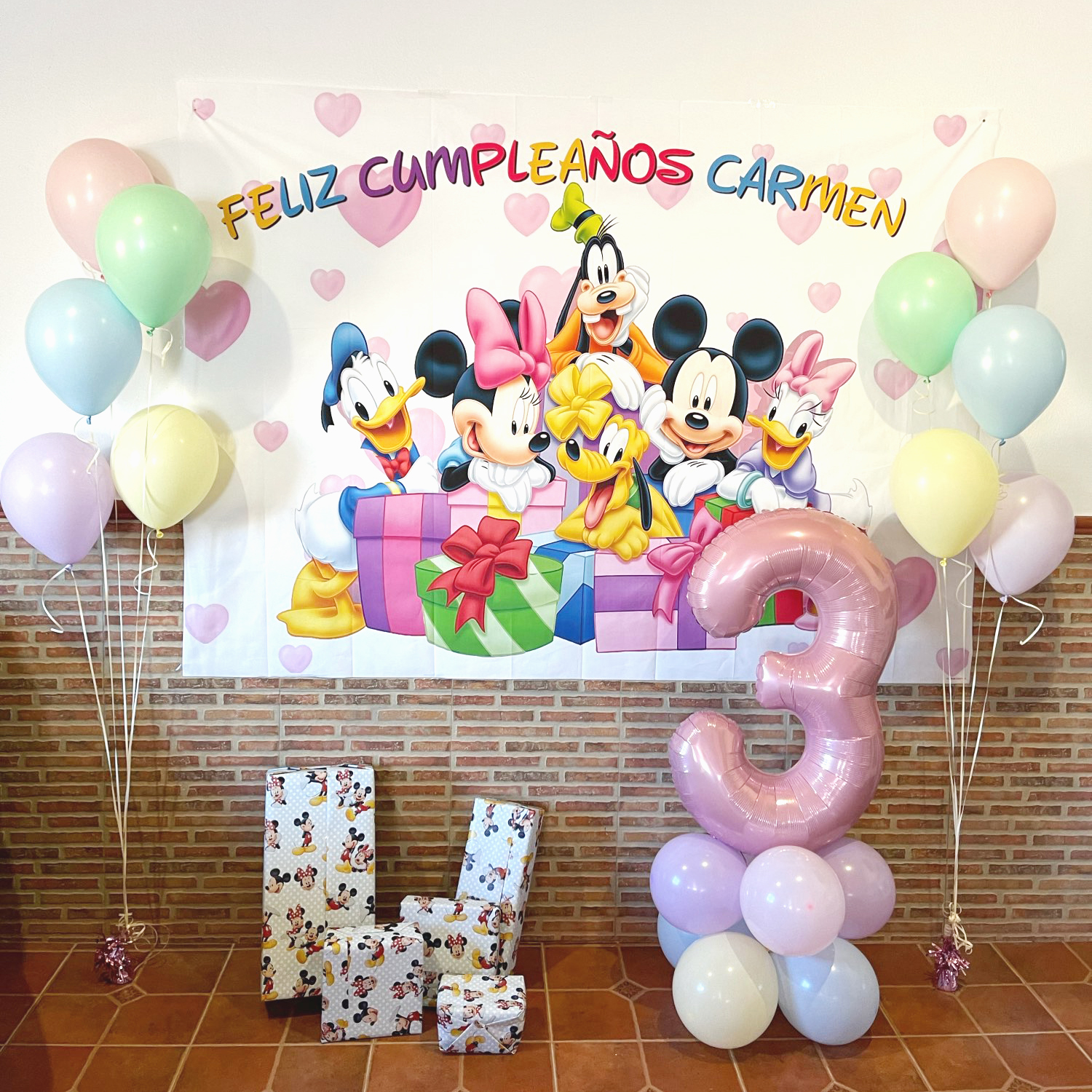 Disney%20Cartoon%20Mickey%20Minnie%20Mouse%20Donald%20Duck%20Birthday%20Backgrounds%20Decors%20Vinyl%20Cloth%20Party%20Backdrops%20Baby%20Banner%20-%20Image%204