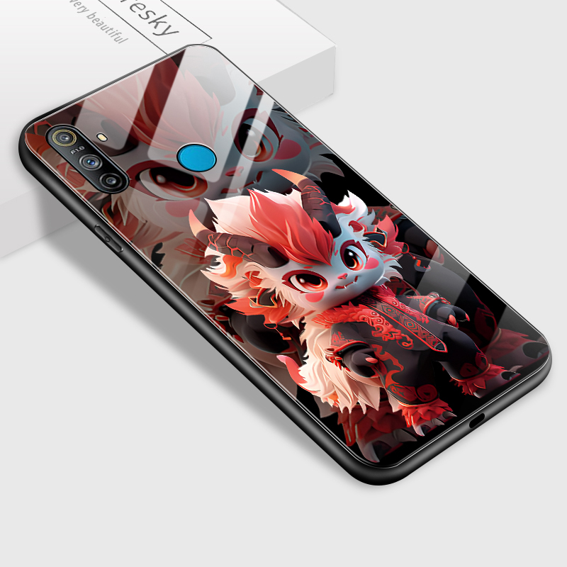 Pmp casing case for realme c30 c3 c30s c31 c33 c35 cartoon 12 symbolic animals dragon pattern soft shell shockproof enclosure smooth tempered glass mobile phone case