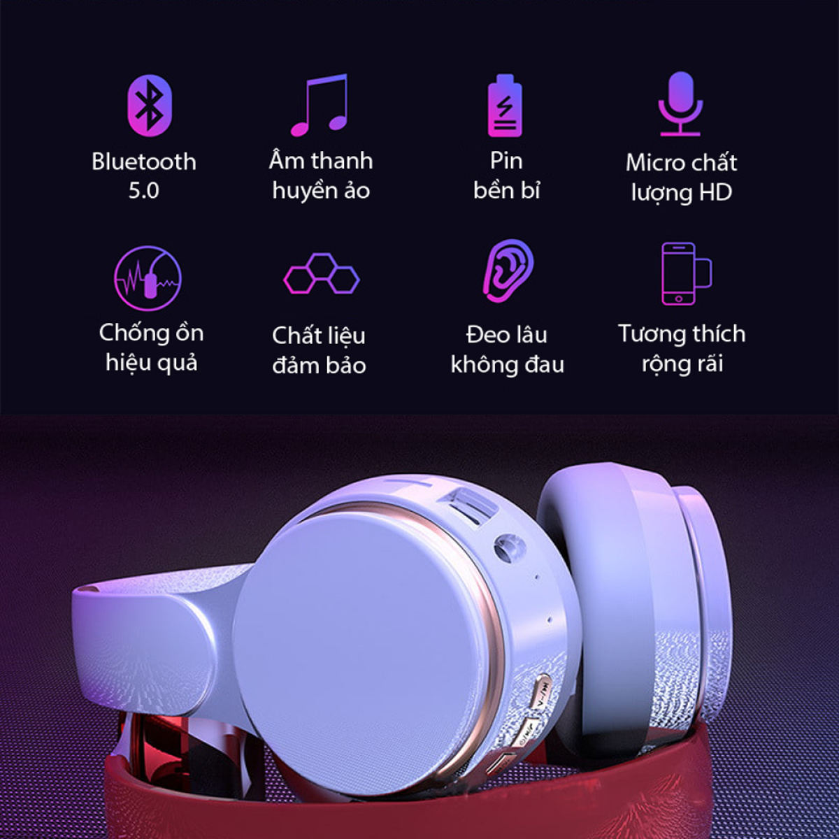 Tai nghe chụp tai Bluetooth thời trang và tinh tế, âm thanh Hifi XBASS T7 - Mẫu Tai nghe Bluetooth chụp tai không dây có mic cực hot 2021- Siêu phẩm tai nghe headphone không dây bass mạnh pin trâu bluetooth 5.0, Bảo hành 12 tháng