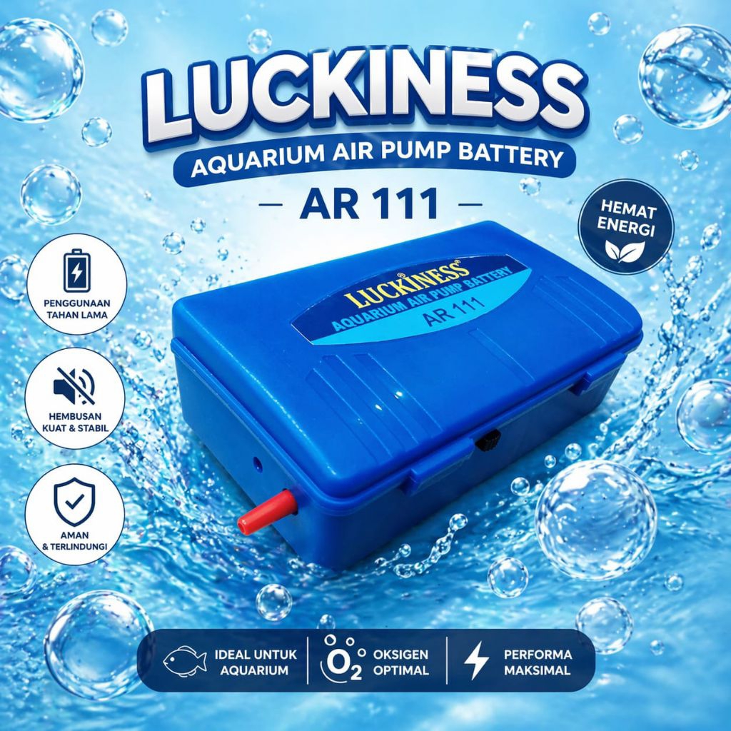 AIRPUMP BATERAI LUCKINESS AR 111 POMPA UDARA AERATOR AQUARIUM