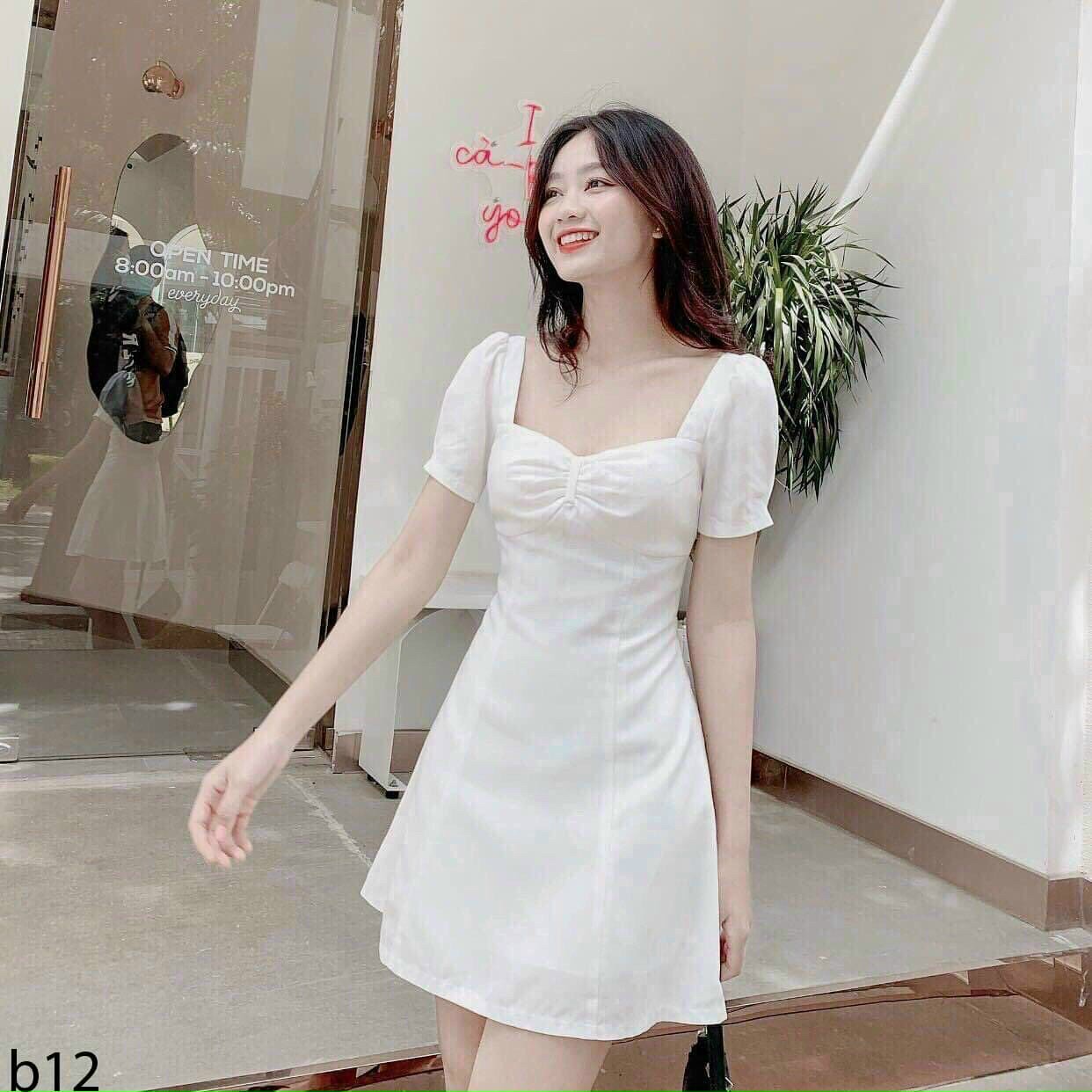 Váy Đầm Tiểu Thư Siêu Xinh Tôn Dáng Sáng Da 2 Màu Lựa Chọn