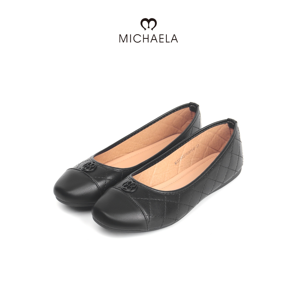 Michaela Quilted Leather Flats Michaela Black Quilted Flat Shoes
