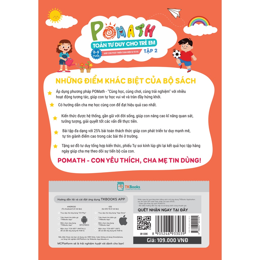 Combo Pomath Toán Tư Duy Cho Trẻ 8 - 9 Tuổi (Tập 1 + Tập 2)